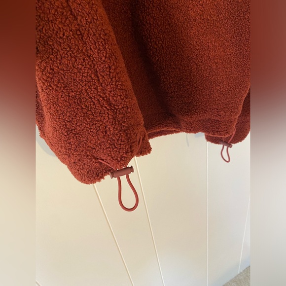 Vince Maroon Sherpa Knit Scuba Hoodie Pullover XS Oversized - Picture 5 of 9